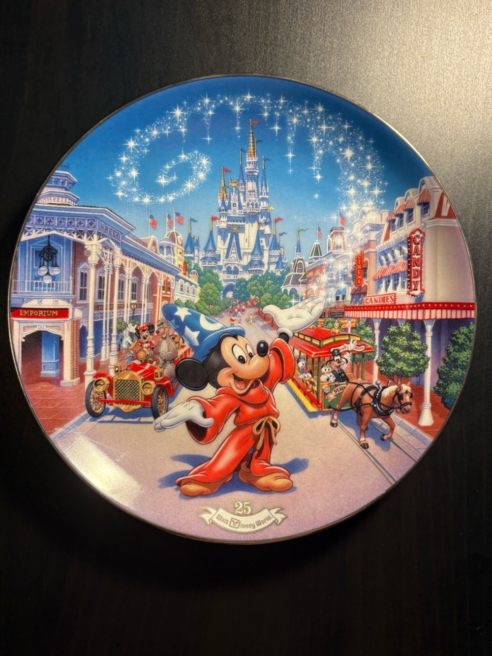 Disney 25th Anniversary Plate Main Street USA Mickey Bradford Exchange